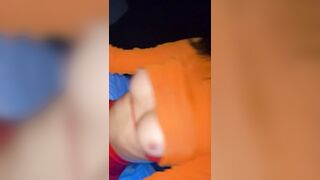 Velma cosplayer Ariesia sucks huge cock and gets fucked