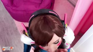 Overwatch D.VA porn cosplay with cute Sweetie Fox getting fucked by her boyfriend