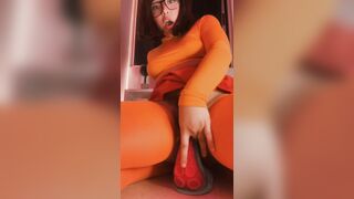 SEXY Velma cosplay by AnaNunez and giant tentacle dildo