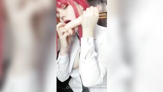 Cosplay porn babe Neyrodesu in hot XXX porn as Power from Chainsaw man sucks and fucks dildo