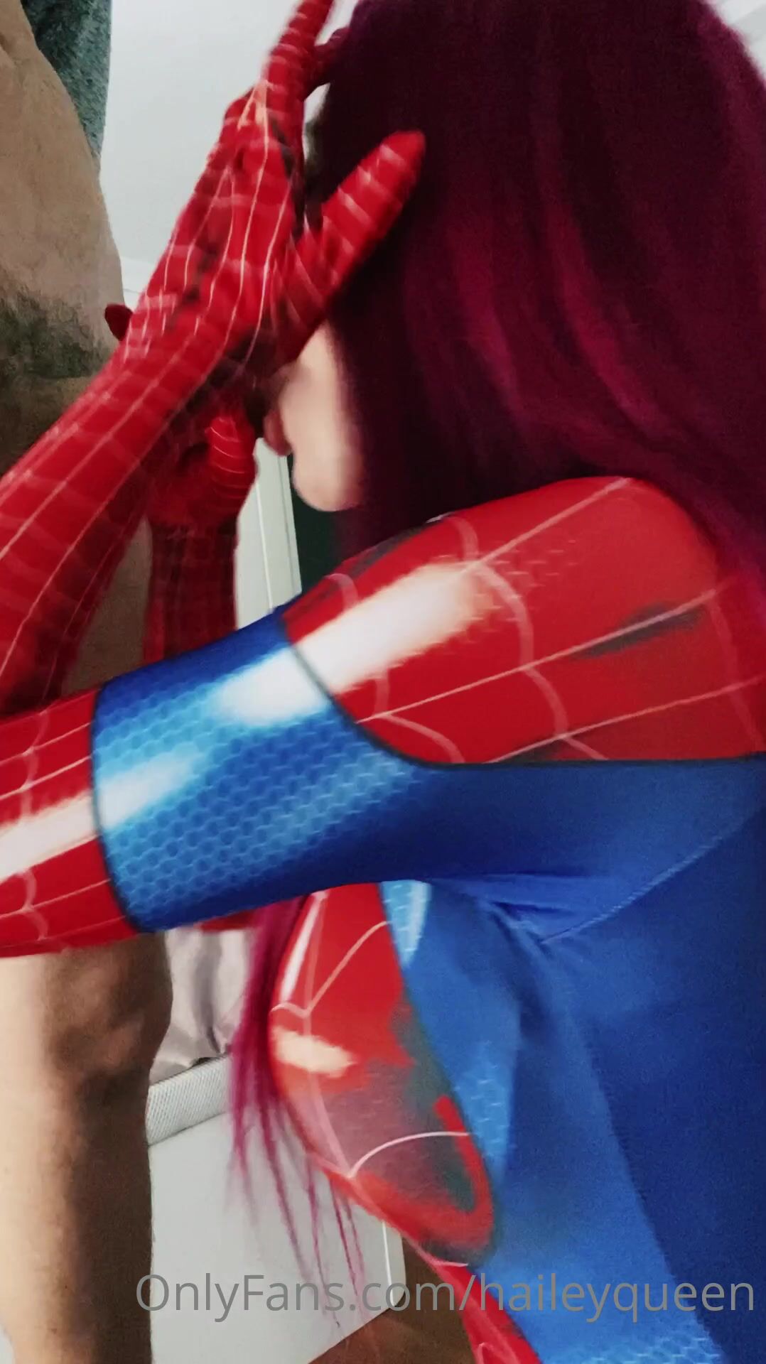 XXXCosplay - Fake but juicy lips HaileyQueen in XXX full porn as Spider-Man  gives head