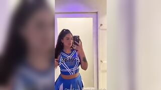 BUSTY Cheerleader Jameelahh fucks quarterback in the locker room