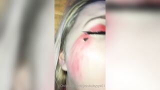 ROUGH Harleyquinn sex tape by Jessbabyyyx01 with her boyfriend gets her throat grabbed