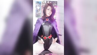 Raven cosplay self pleasure masturbation porn by Elenitaforger