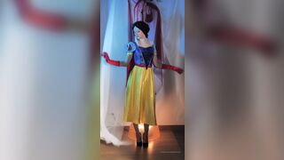 Rare snow white cosplay by Littlepolishangel teases her bare body