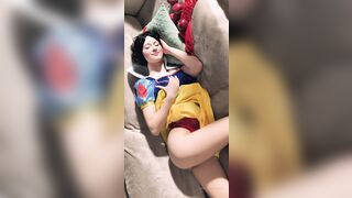 Rare snow white cosplay by Littlepolishangel teases her bare body