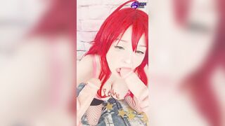 RED HEAD Hidori Rose as Rias Gremory getting all her holes filled